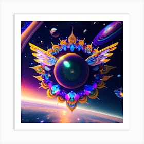 Space Psychedelic Painting Art Print