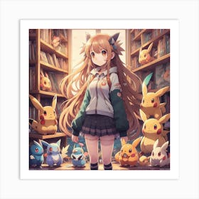 Anime girl Created by using Imagine AI Art Art Print