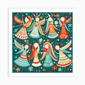 Christmas Angels 3 Art Print