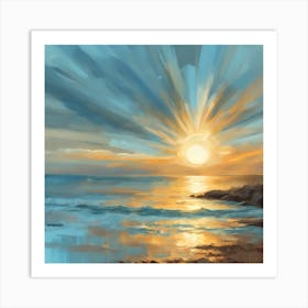 Sunset On The Beach 2 Art Print