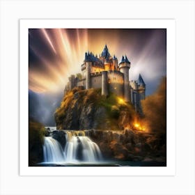 Castle and shining light Art Print