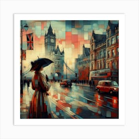 Abstract Art English lady in London 4 Art Print