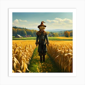 The Cheerful Scarecrow Art Print