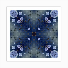 Abstract Pattern Dark Blue Indigo 4 Art Print