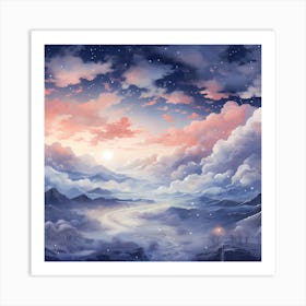 Minty Pine Dreamscape Art Print