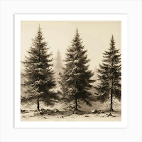 Three Pine Trees 1 Art Print