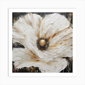 Flower of Large white Poppy Art Print