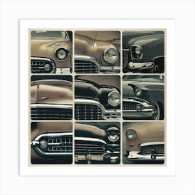 Vintage Car Collage Art Print