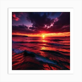 Sunset Over The Ocean 90 Art Print