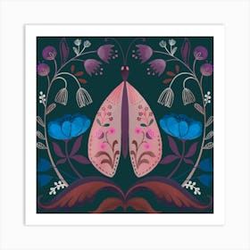 folk moth Art Print