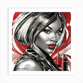 Black Woman With Red Lipstick Art Print