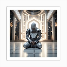 Man In Armor Praying Art Print