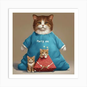 Dolls Cat Party You Art Print