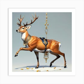 Deer With Necklace Art Print