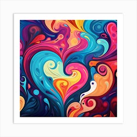 Abstract Heart Art Print