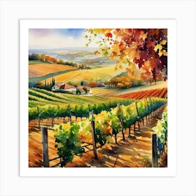 Vineyards In Autumn 4 Art Print