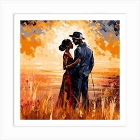 Sunset Couple Art Print