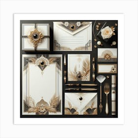 Deco Stationery Set 4 Art Print