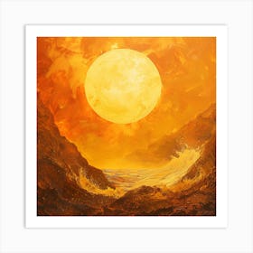 Sunset Over The Ocean Art Print