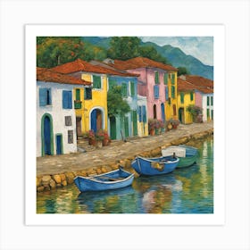 Boats By The Water Art Print