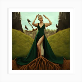 Woman In The Meadow 002 Art Print