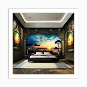 Sunset Bedroom Art Print