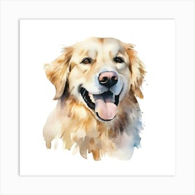 Golden Retriever Watercolor Painting 4 Art Print