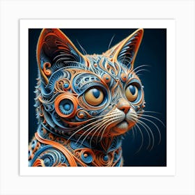 Fractal Cat Art Print