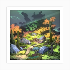 Cactus Village Art Print