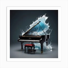 Grand Piano In The Water Art Print