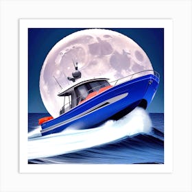 Boat In The Ocean 6 Art Print