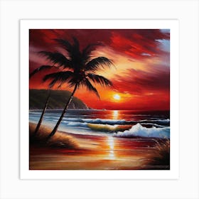 Sunset At The Beach 767 Art Print