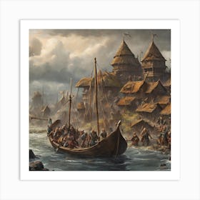 Viking Village Art Print