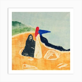 Two Women On The Shore, Edvard Munch Art Print