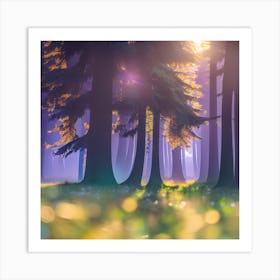 Bokeh Forest Art Print