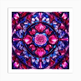Stained Glass Rose Art Print