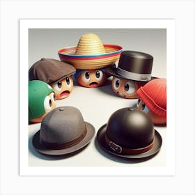 Hats And Hats Art Print