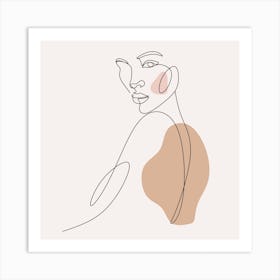 Line Drawing Woman Art Print