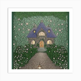 Cinderellas House Nestled In A Tranquil Forest Glade Boasts Walls Adorned With Climbing Roses Th Art Print