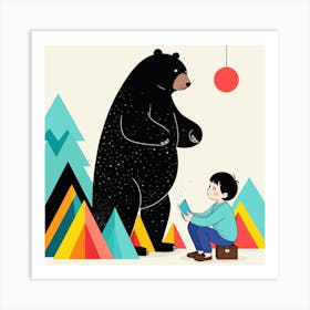 Bear And Boy 7 Art Print