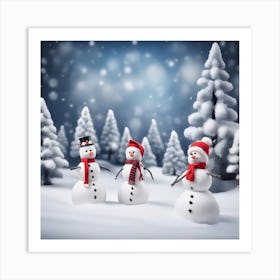 3 Snowmen Art Print