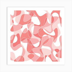 Abstract Pink And White Pattern 1 Art Print