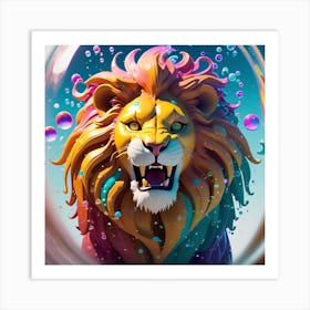 Lion In A Bubble 1 Art Print