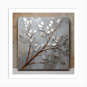 Silver eucalyptus branch 1 Art Print