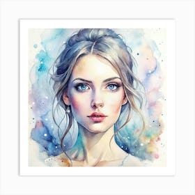 Watercolor Of A Girl 6 Art Print