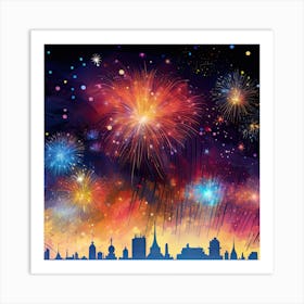 Fireworks In The Sky Art Print