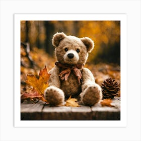 Autumn Teddy Bear 1 Art Print