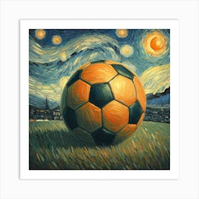 Soccer - Starry Night Art Print