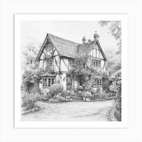 Tudor Cottage Art Print