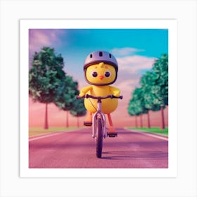 A 3d Render Of A Cute Yellow Chick Ridin Iyikiyovrla0ps Vjqlava Gmt4bz22s0um6z Npxddhq Art Print